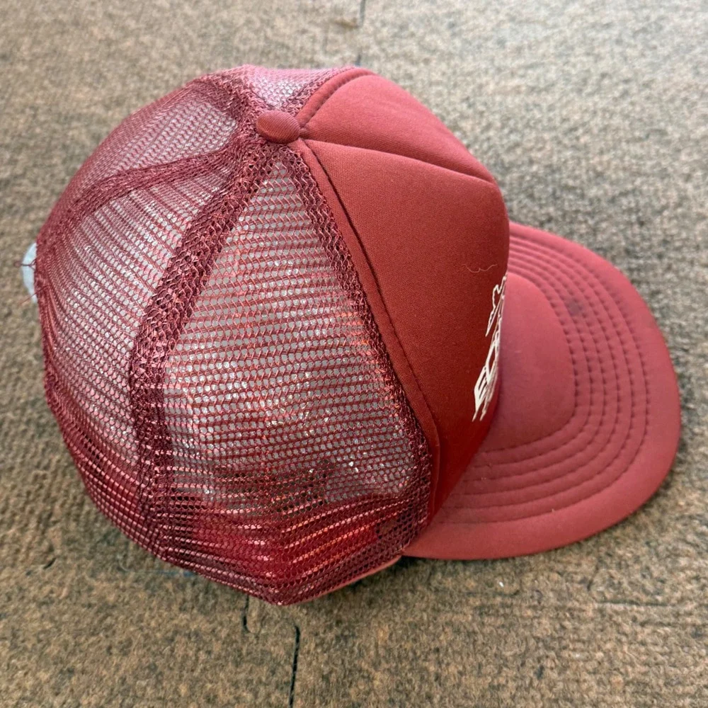 Vintage Sportco Echo Valley Trucker Hat Red Mesh Snapback Mountain Graphic Cap